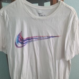 Nike White Tee with Vibrant Swoosh